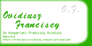 ovidiusz franciscy business card